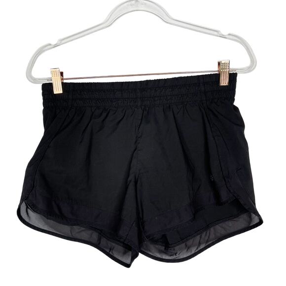 Athleta Small S Black Mesh Racer Run Shorts 4" Inseam Running Workout Liner - Picture 1 of 13